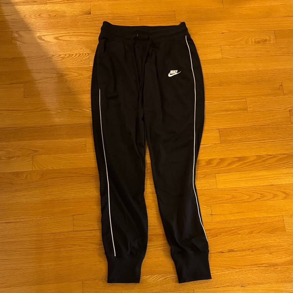 Nike Black Track Pants with White Detailing